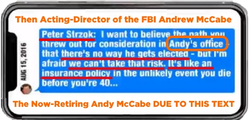 Peter Strzok Insurance Text Andy McCabe Call Out