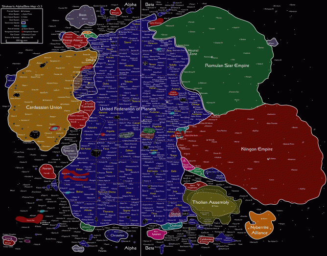 Star Trek Map Of The Alpha &amp; Beta Quadrants