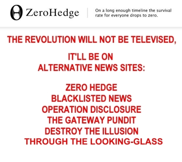 ! Alternaitve News Sites the Revolution won't be Televised2