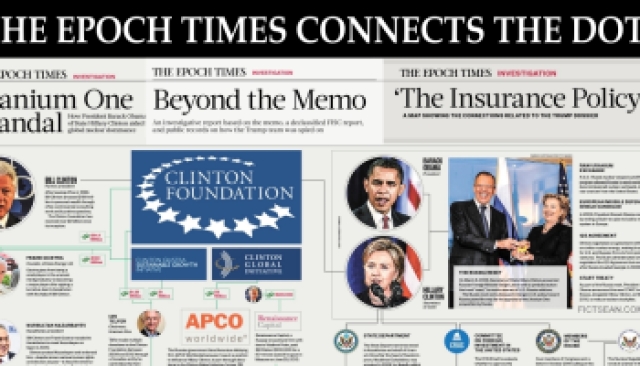 THE EPOCH TIMES CONNECTS THE DOTS: Infographics Series on the COLLUSION, SEDITION, and TREASON of the Obama-Legacy Administration DOJ and FBI: "#SPYGATE," "URANIUM ONE SCANDAL," "BEYOND THE MEMO," and "THE INSURANCE POLICY"